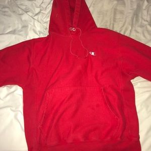 Red men’s champion hoodie
